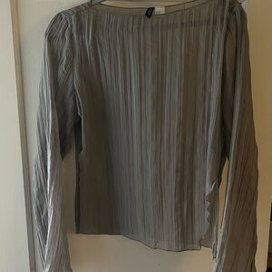 H&M Gray Pleated Blouse